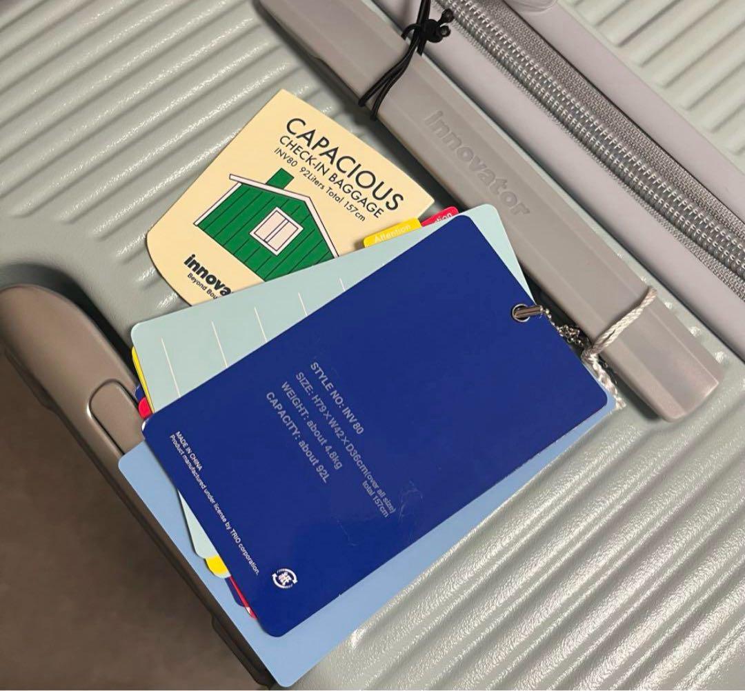 【新品未使用】イノベーター スーツケース Lサイズ　92L スチールグレー