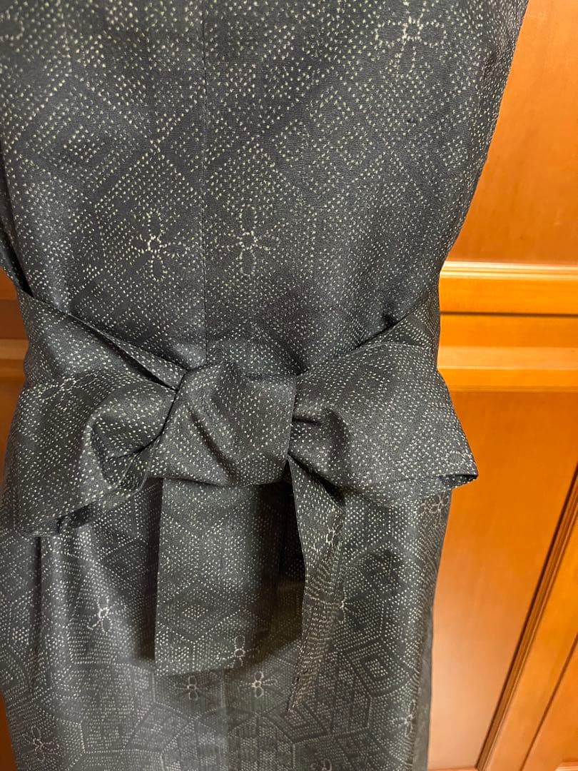 着物リメイクワンピース　大島紬120㎝