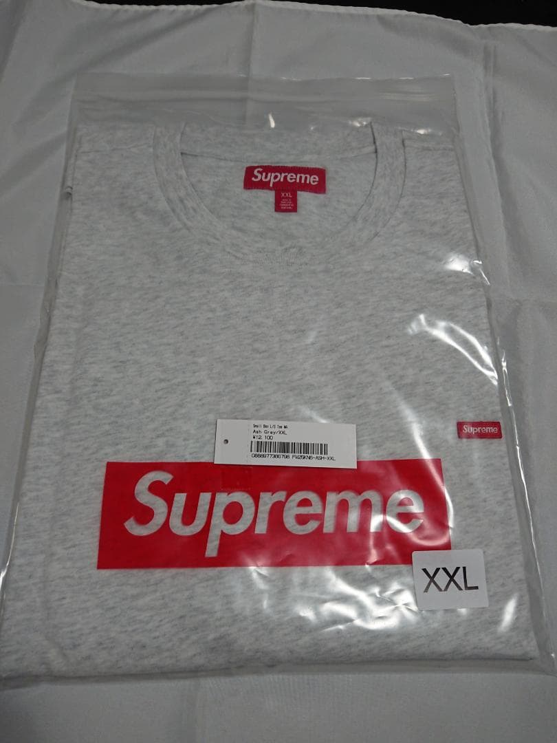 新品【XXL・アッシュグレー】Small Box L/S Tee supreme