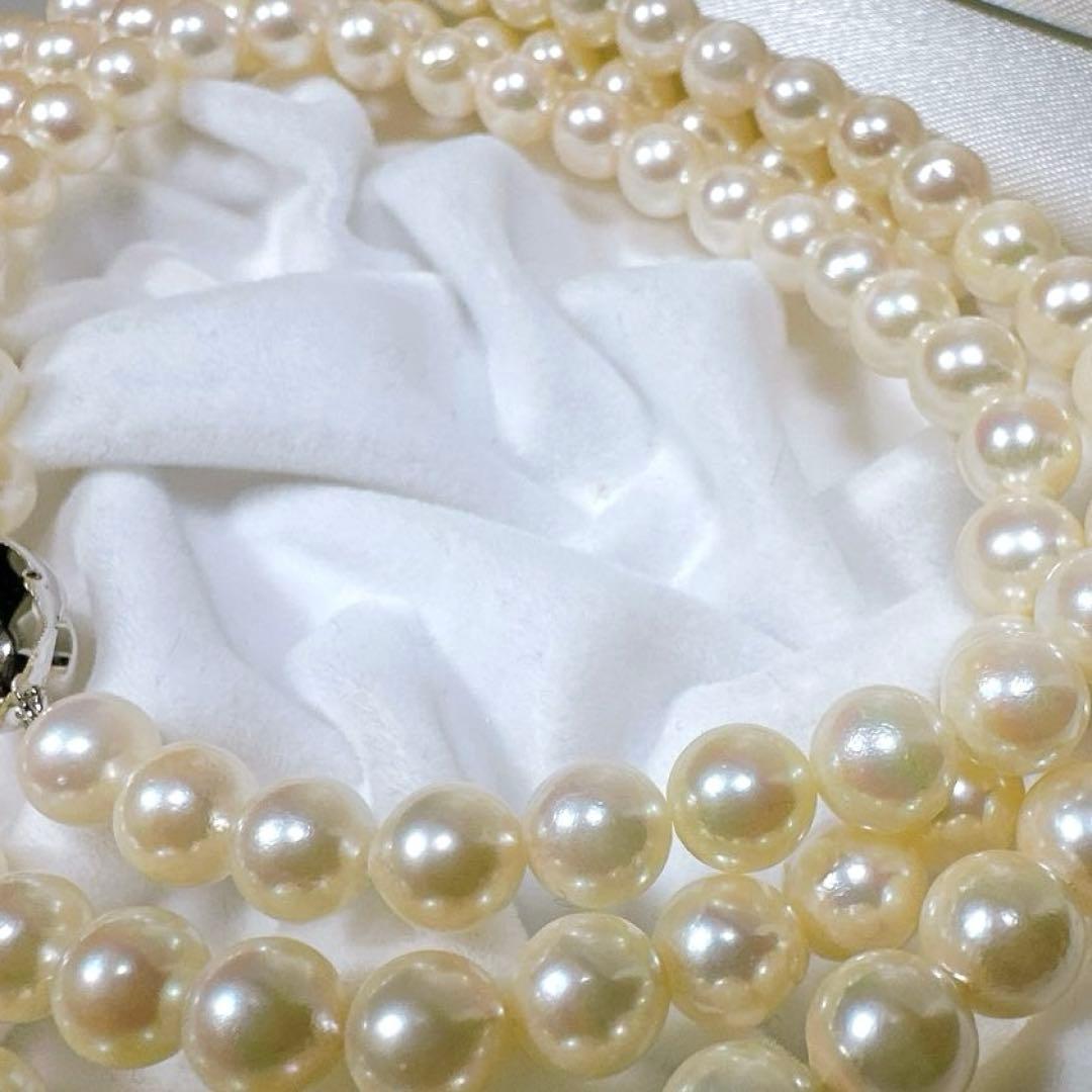 ロング 本真珠 あこや パール ネックレス シルバー刻印 80cm
