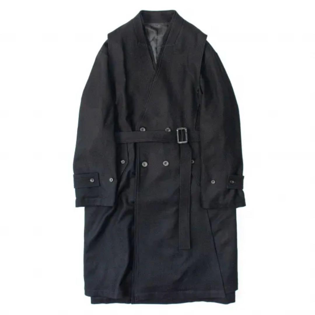 ジャケット・アウター ssstein/OVERSIZED LINEAR NO COLLAR COAT