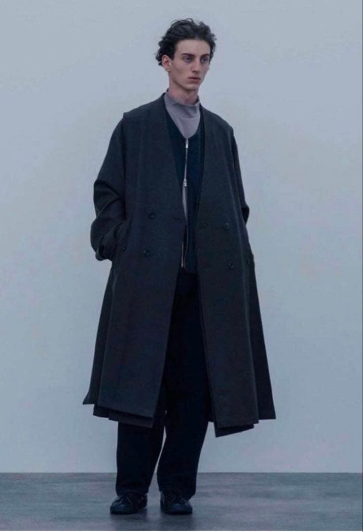 ジャケット・アウター ssstein/OVERSIZED LINEAR NO COLLAR COAT