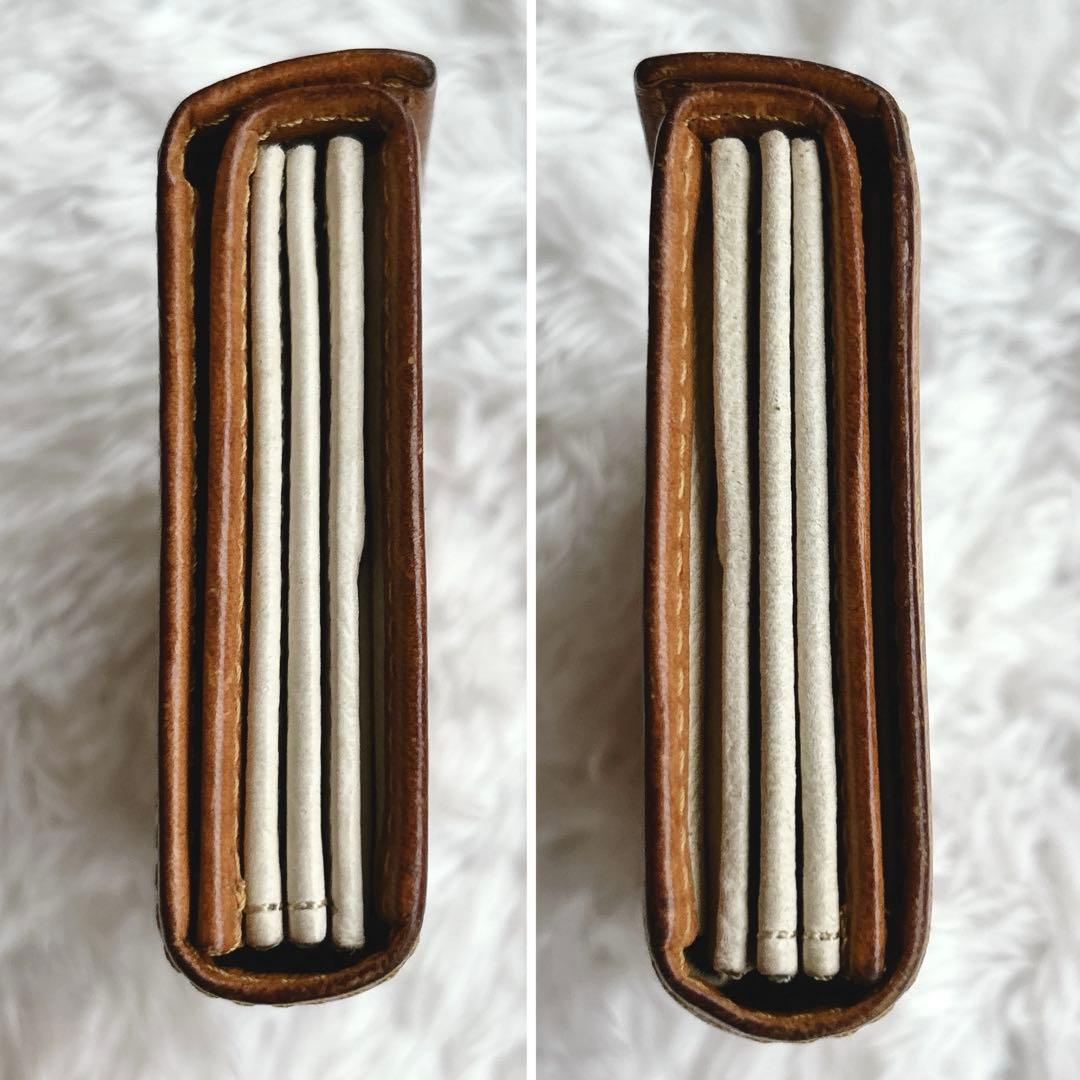 エムピウ m+ ミッレフォッリエ Ⅱ ブラウン 本革 コンパクト財布