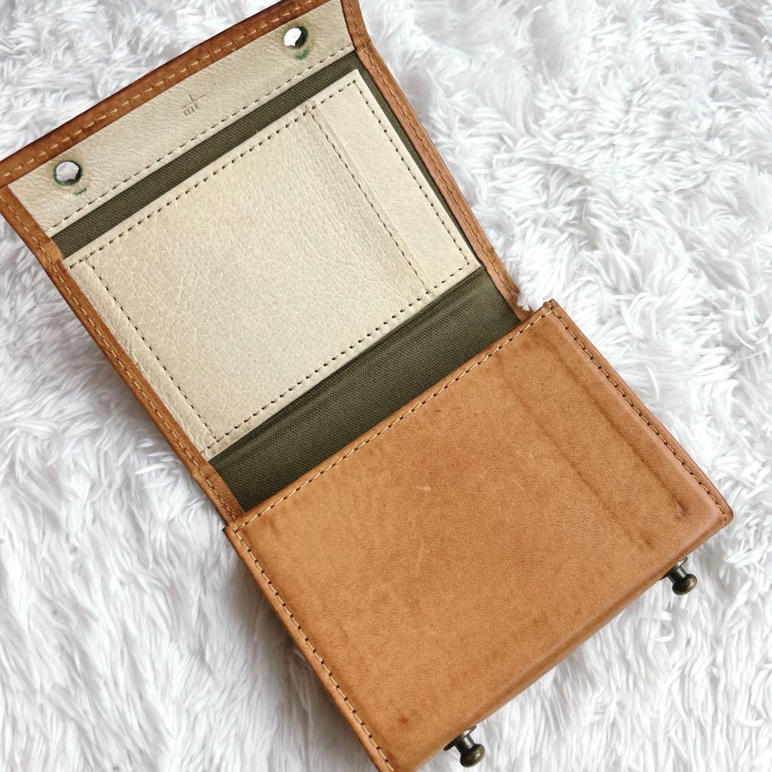 エムピウ m+ ミッレフォッリエ Ⅱ ブラウン 本革 コンパクト財布