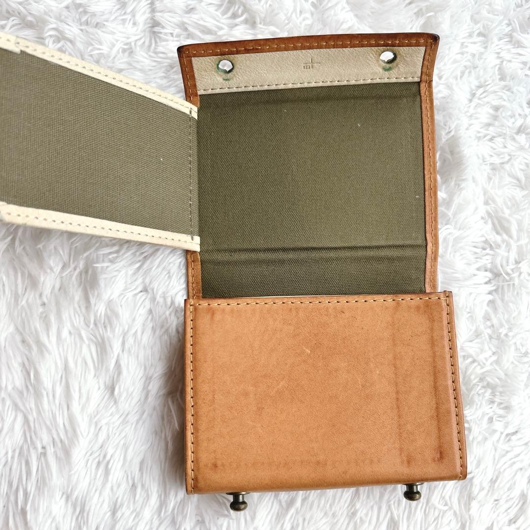 エムピウ m+ ミッレフォッリエ Ⅱ ブラウン 本革 コンパクト財布