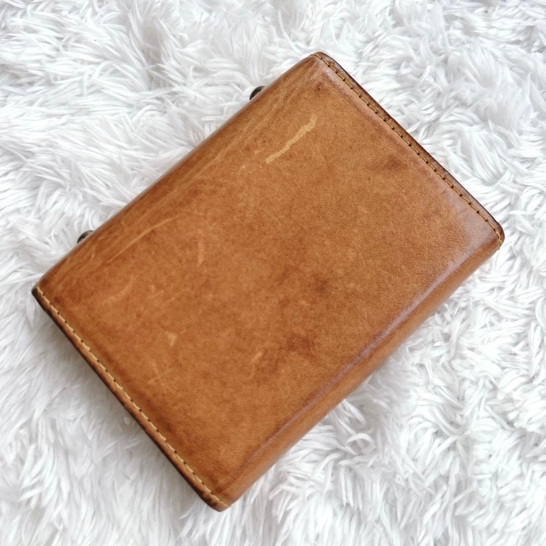 エムピウ m+ ミッレフォッリエ Ⅱ ブラウン 本革 コンパクト財布