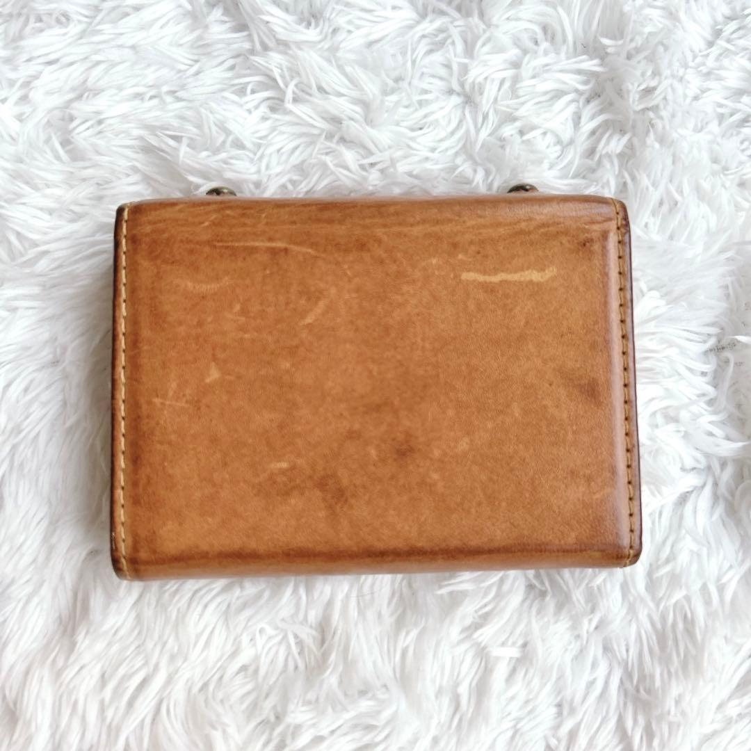 エムピウ m+ ミッレフォッリエ Ⅱ ブラウン 本革 コンパクト財布