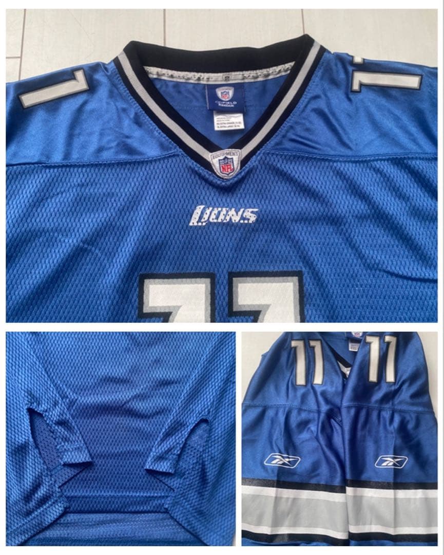 美品 NFL LIONS ユニフォーム jersey ゲーム シャツ XL 11