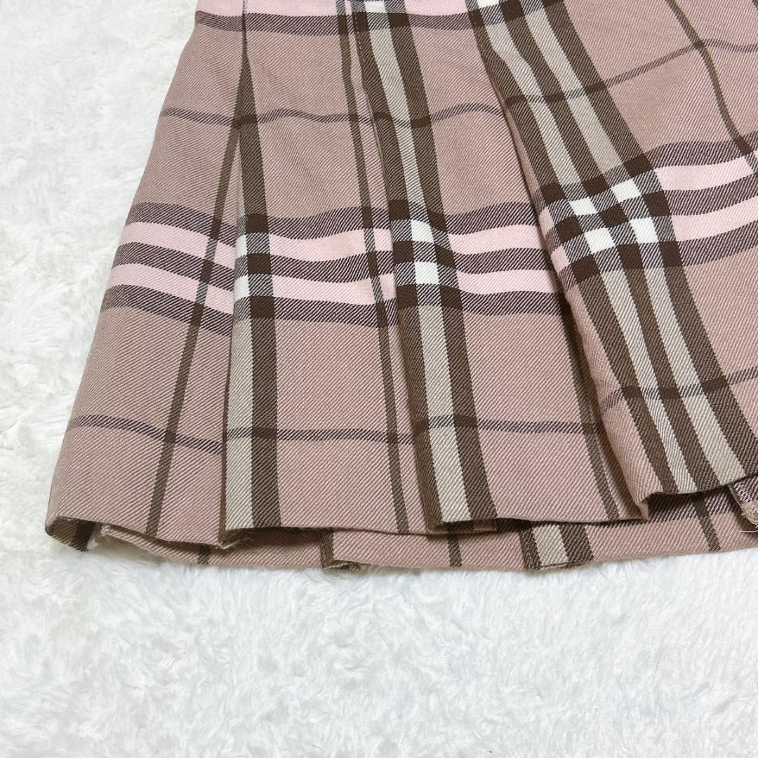 極美品　希少カラー バーバリーブルーレーベル プリーツスカートノバチェック