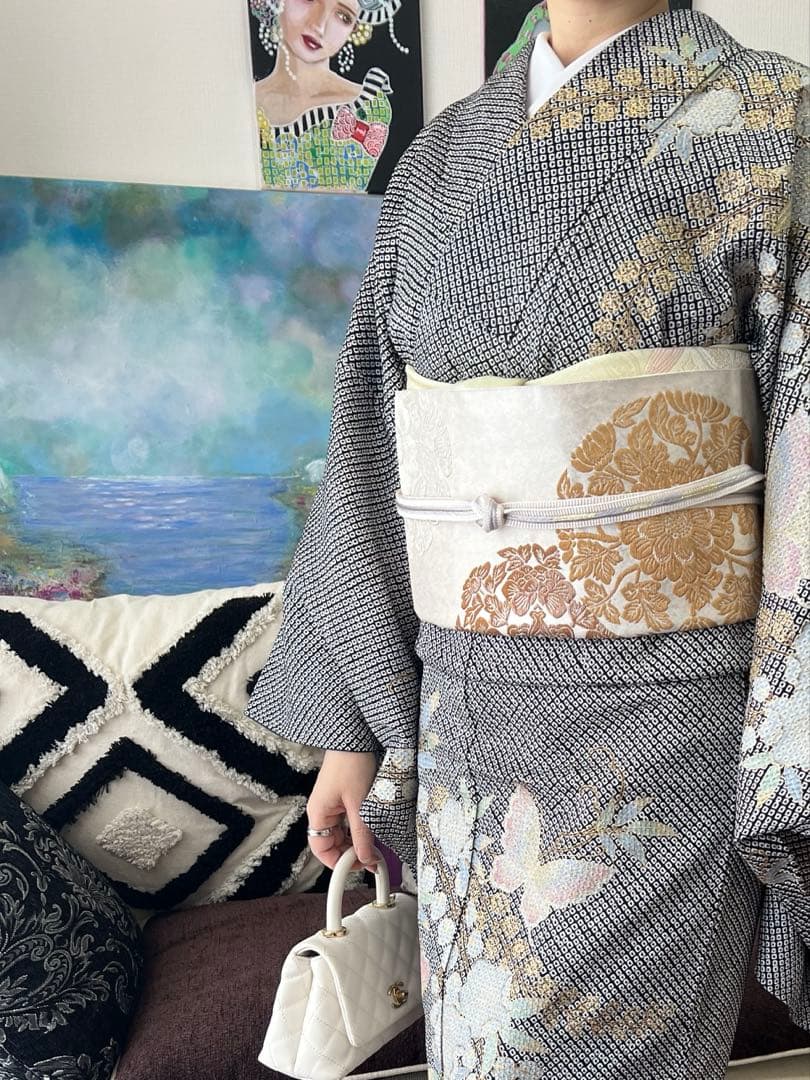 月末サービス品です袋帯　紫紘