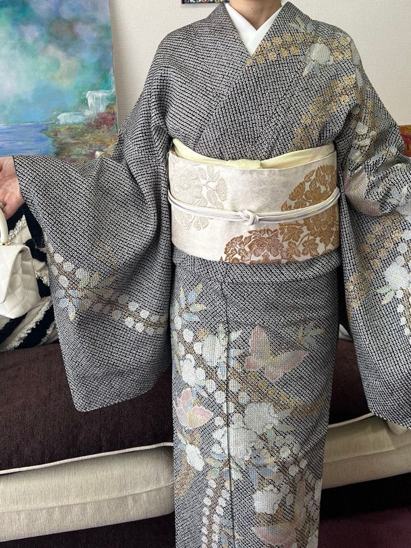 月末サービス品です袋帯　紫紘