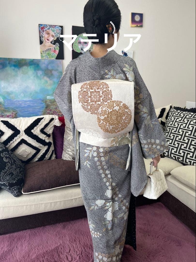 月末サービス品です袋帯　紫紘