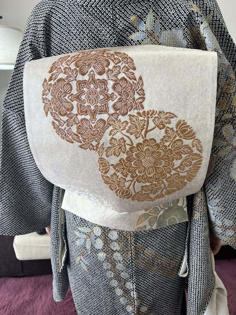 月末サービス品です袋帯　紫紘