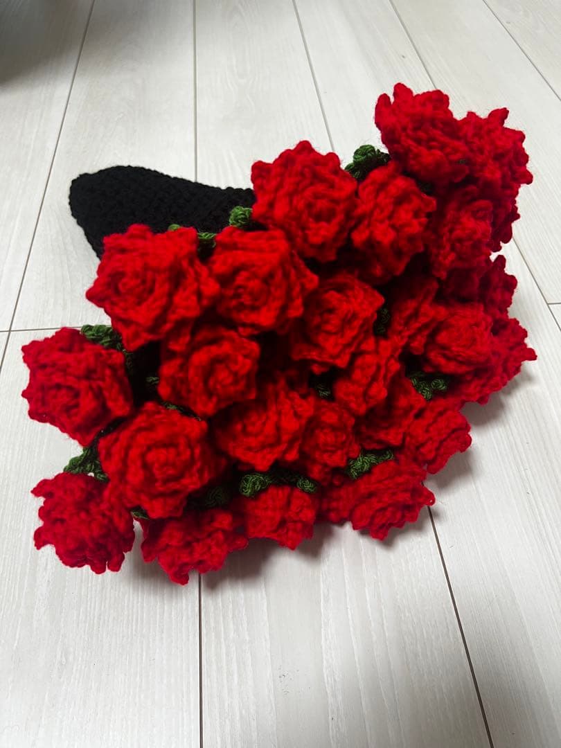 花束ブーケブランケット 薔薇(赤)