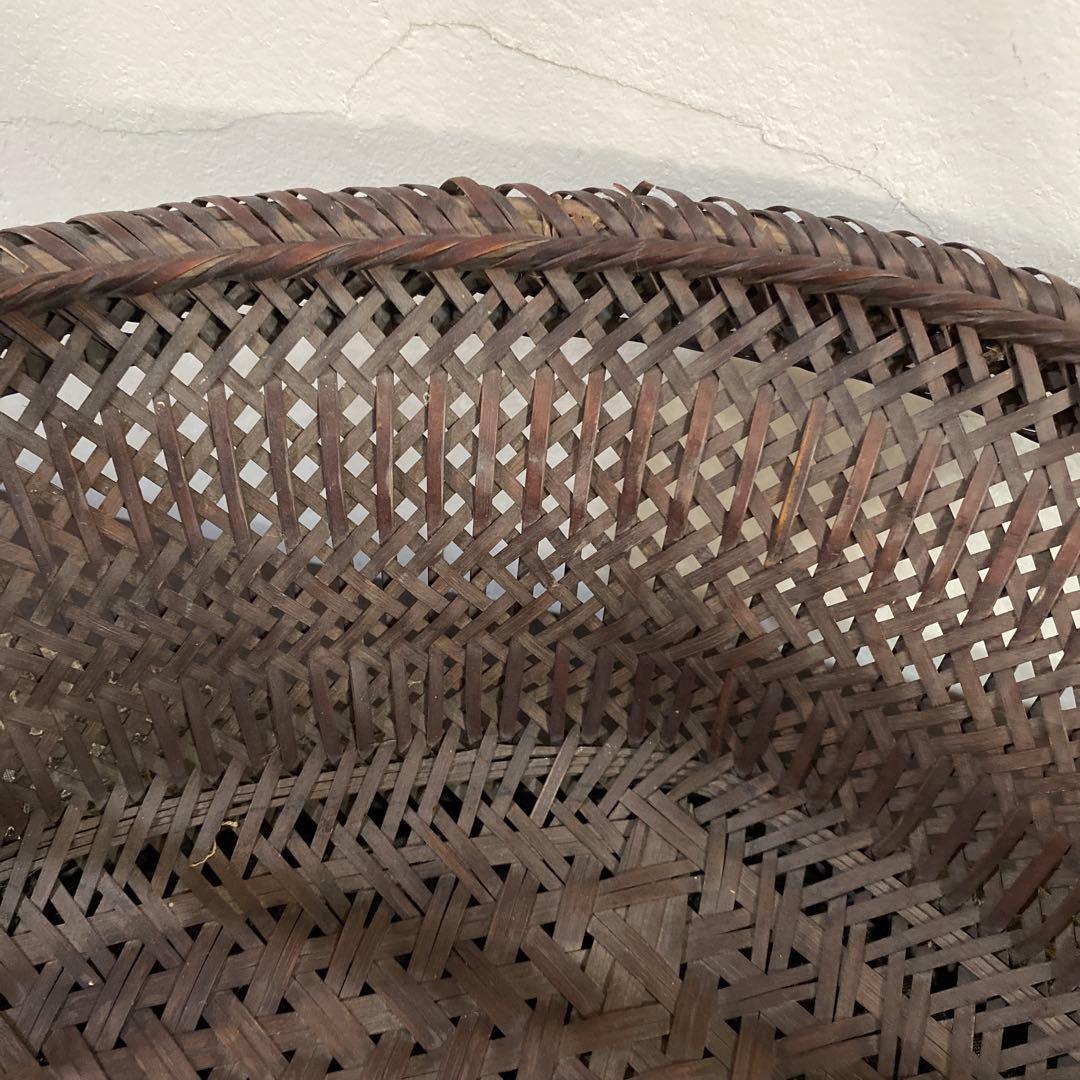 骨董　大きな竹籠　花籠　竹花入　エコメルカリ便指定して下さい