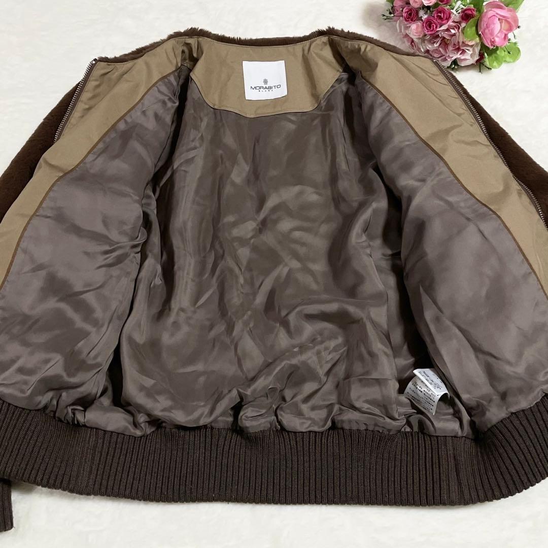 極美品● モラビト ボアジャケット ブルゾン ファー ブラウン 38
