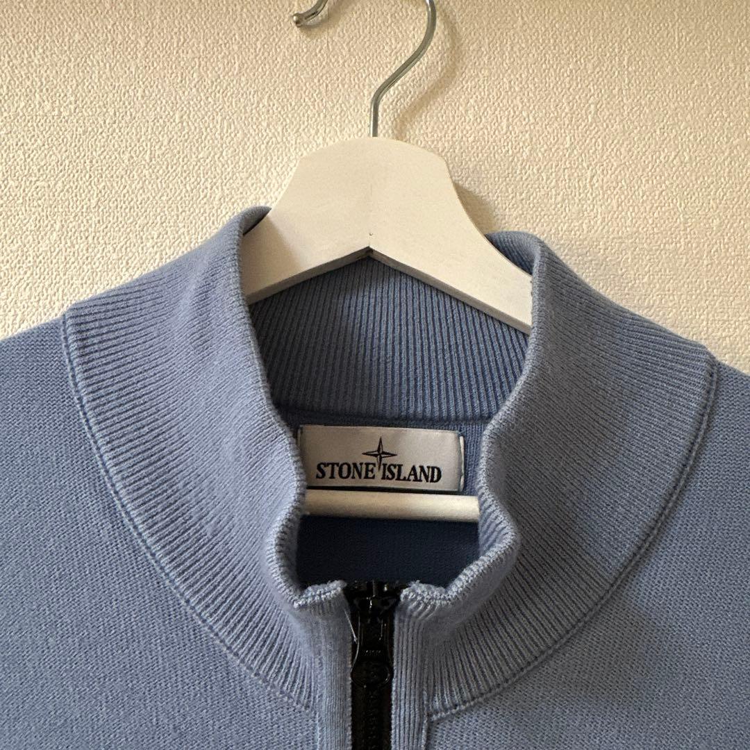 STONE  ジップアップニット ドライバーズニット ブルー