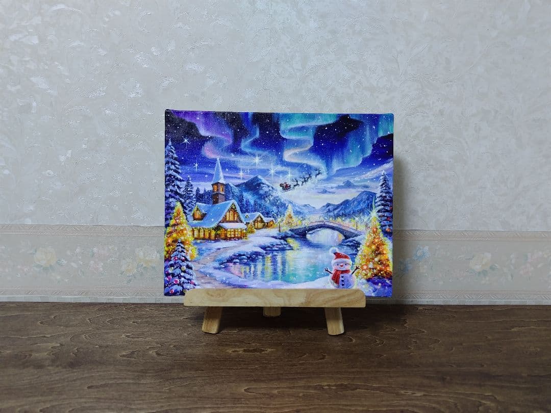 ♡*)様 【オーロラの夜】アクリル画 F3 風景画 絵画