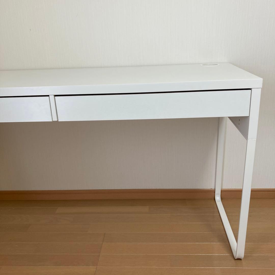 IKEA MICKEホワイト　デスク 2引き出し シンプルモダン