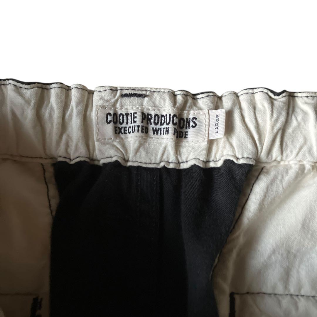 超極太 cootie ブラックバギーパンツ オーバーサイズド ワンポイントロゴ
