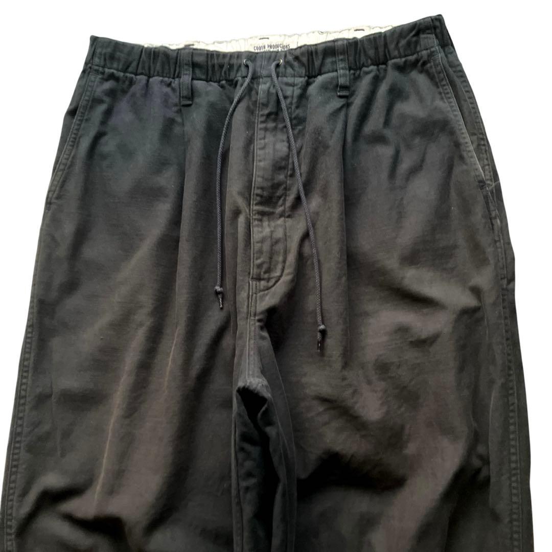 超極太 cootie ブラックバギーパンツ オーバーサイズド ワンポイントロゴ