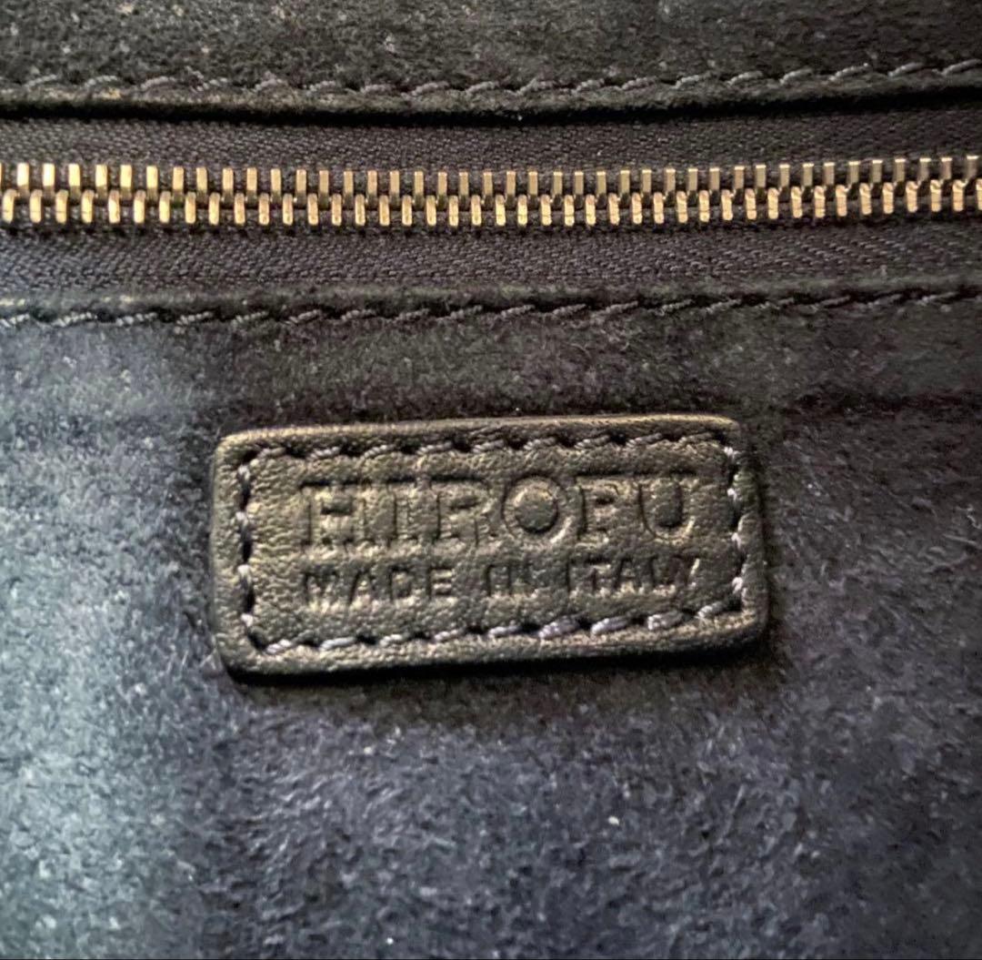 未使用に近い HIROFU ソーロ 2WAY 本革 ショルダーバッグ M 紺