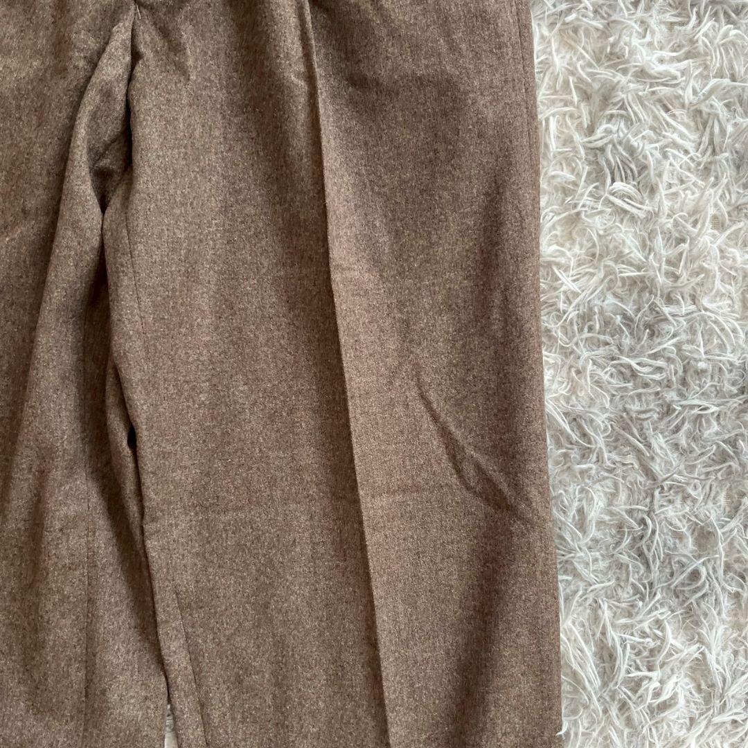 美品✨【クリスチャンディオール】ウール ブラウン タック入りスラックス S