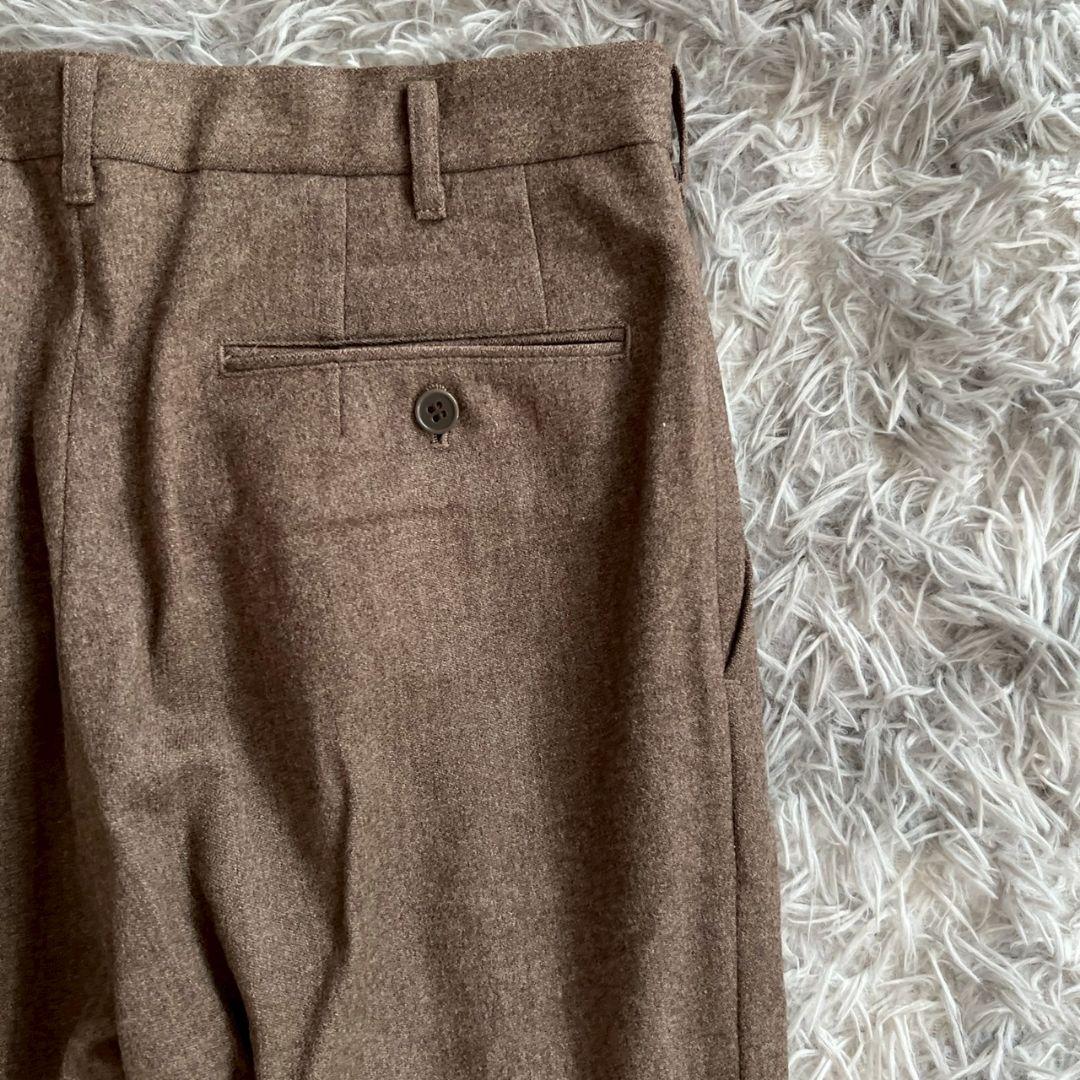 美品✨【クリスチャンディオール】ウール ブラウン タック入りスラックス S