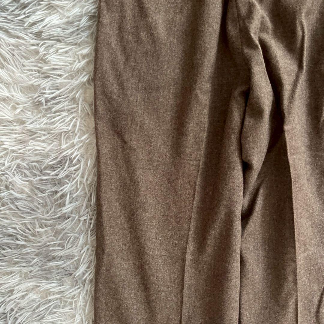 美品✨【クリスチャンディオール】ウール ブラウン タック入りスラックス S