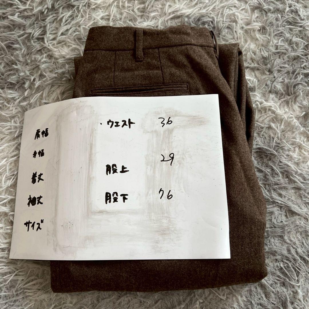 美品✨【クリスチャンディオール】ウール ブラウン タック入りスラックス S
