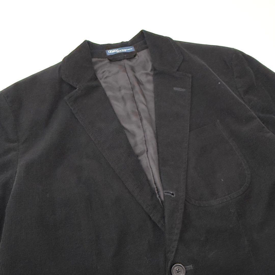 90s✨ポロラルフローレン コーデュロイ テーラード ジャケット 黒 M-R