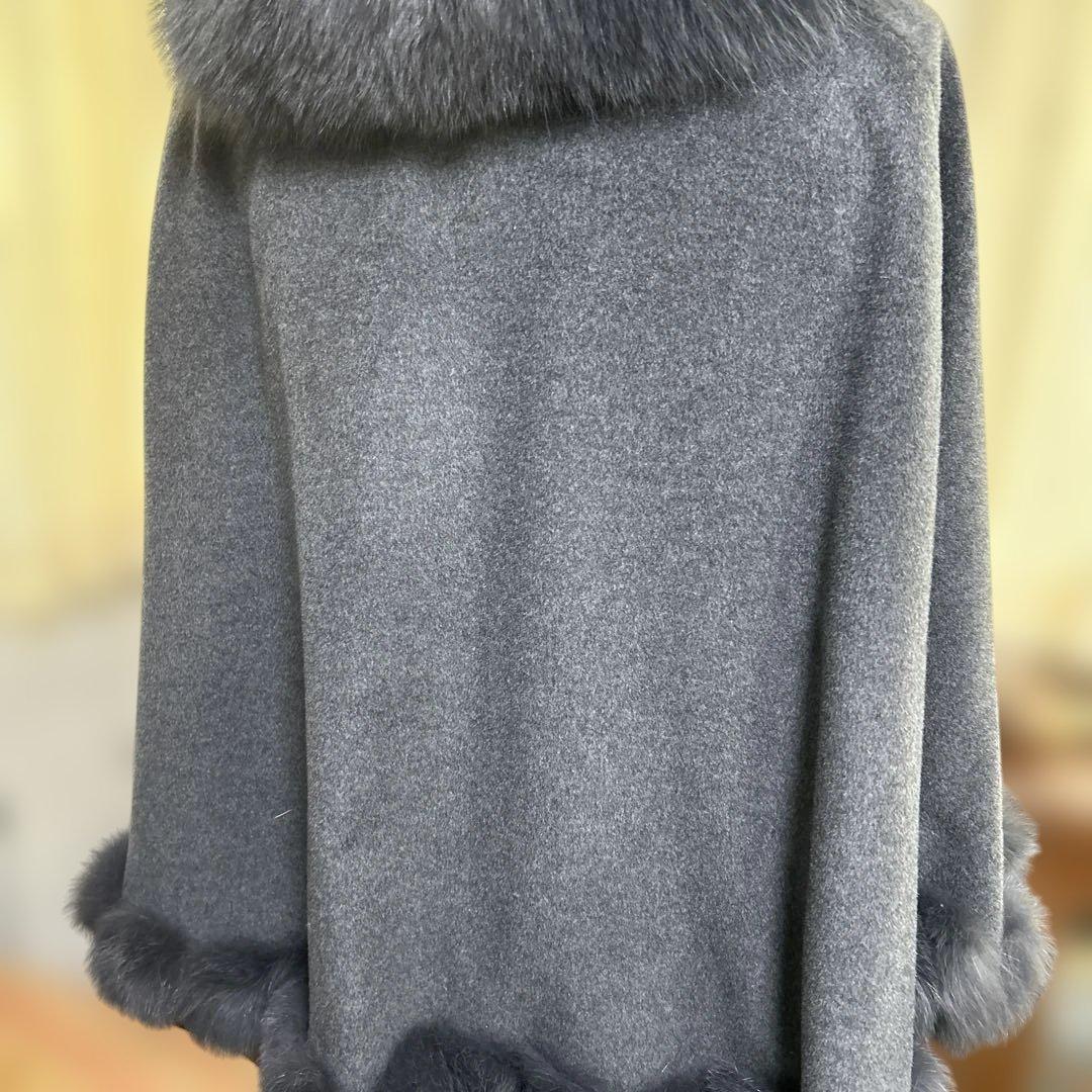 ケープコート　ポンチョ　レディース　カシミア