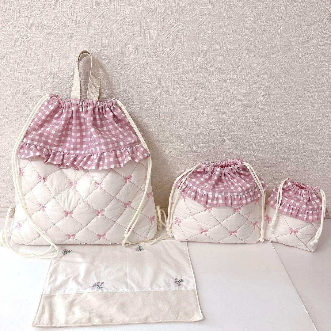 レッスンバッグ 上履き入れ　ナップサック袋　コップ袋　お弁当袋ランチョンマット