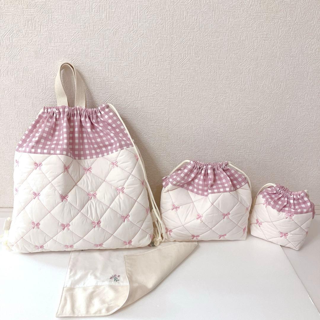 レッスンバッグ 上履き入れ　ナップサック袋　コップ袋　お弁当袋ランチョンマット