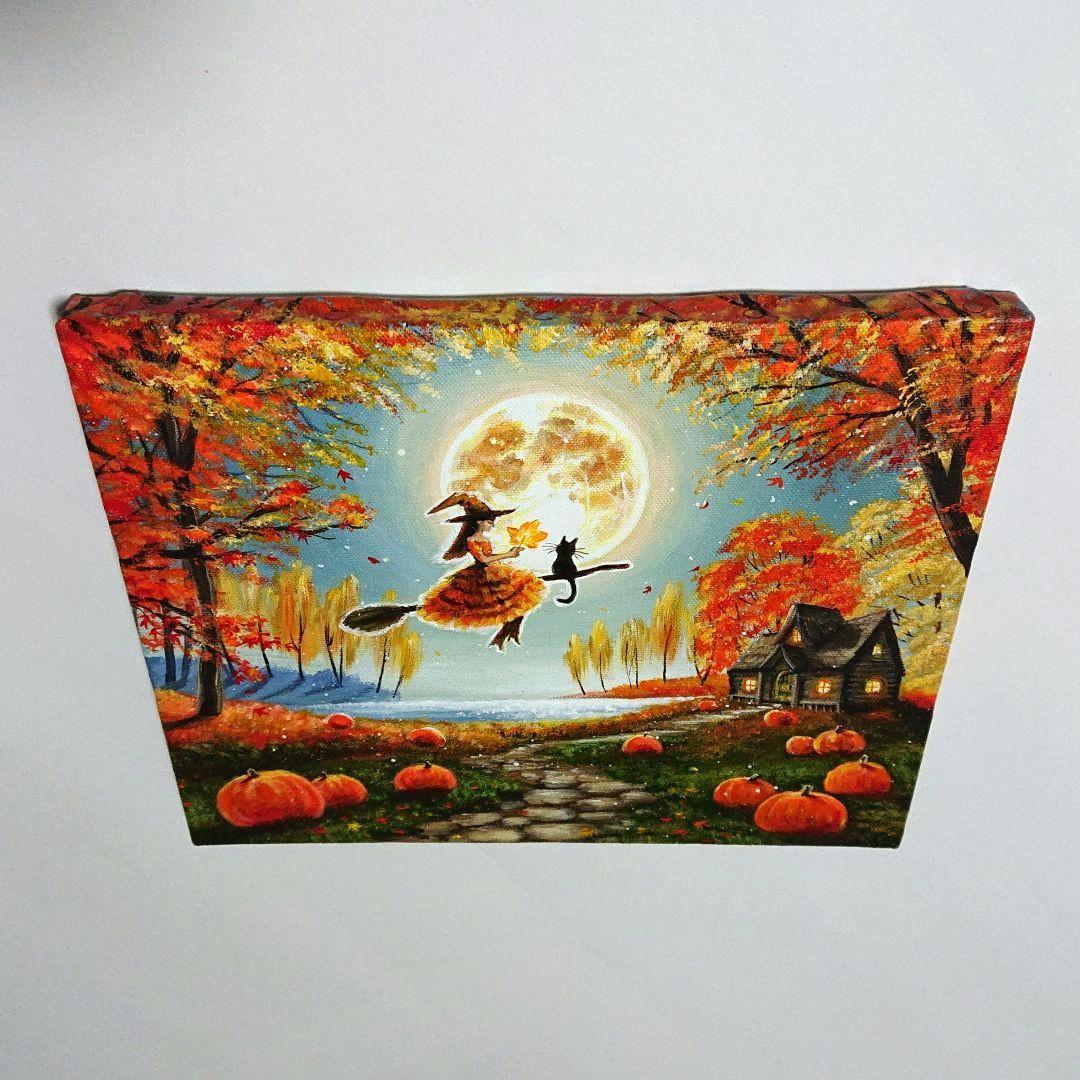 ぷ*あ様 【月夜を共に】アクリル画 F3 風景画 絵画