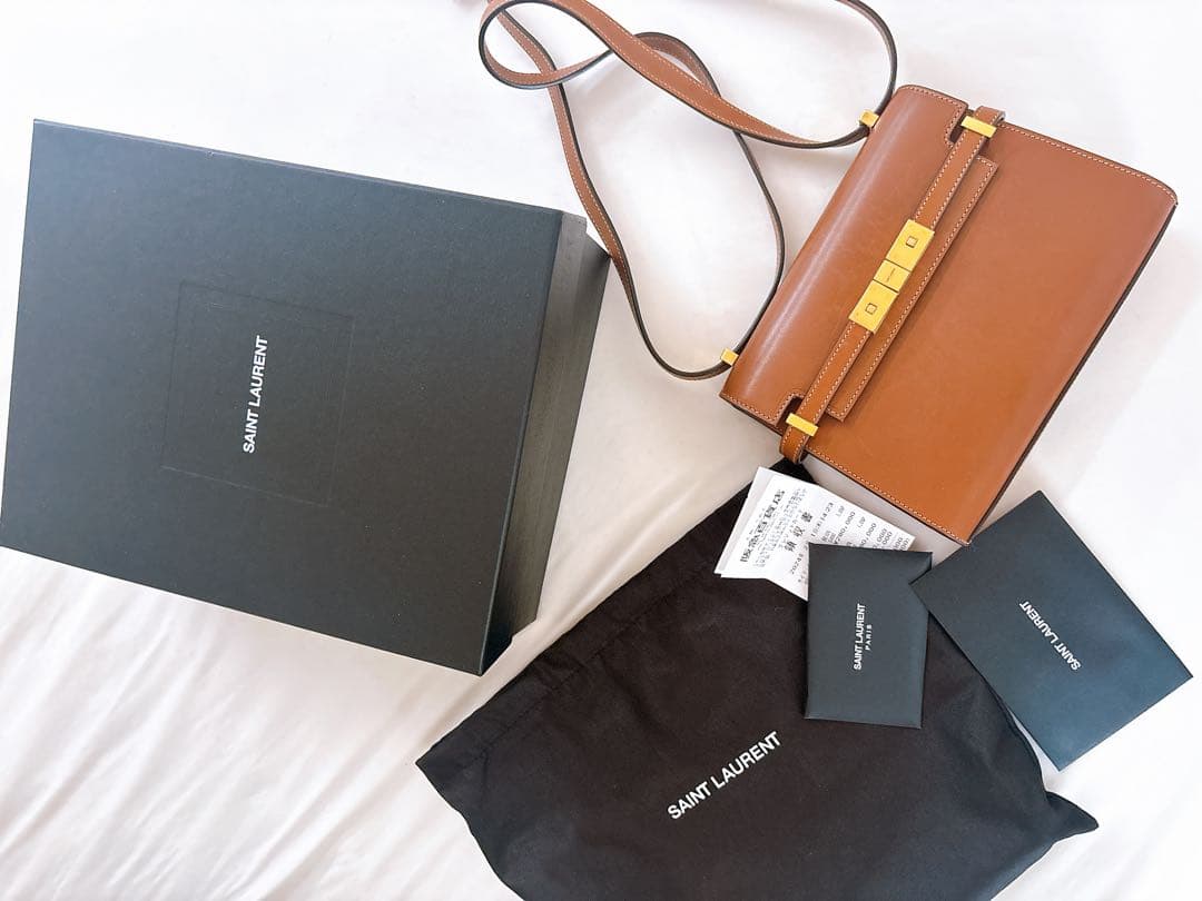 サンローラン　マンハッタン　ミニ　ブラウン