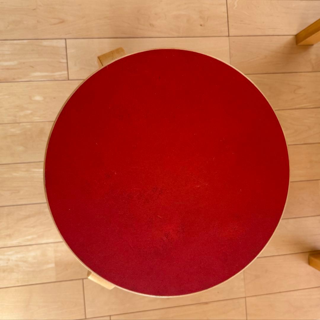 アルテック（Artek） スツール60 3本脚 赤リノリウム