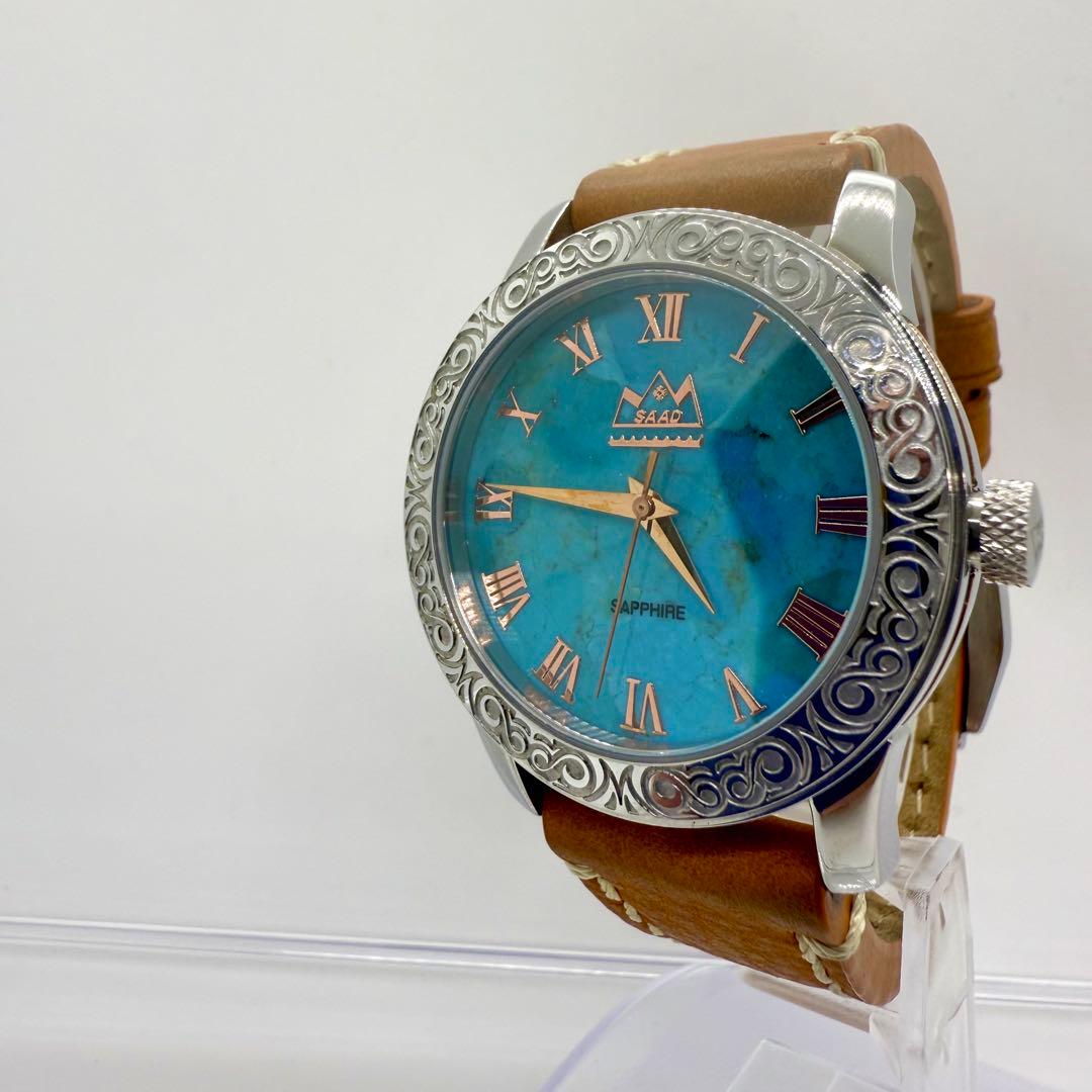 【新品電池 可動品】SAAD ターコイズ　腕時計　サード　天然石