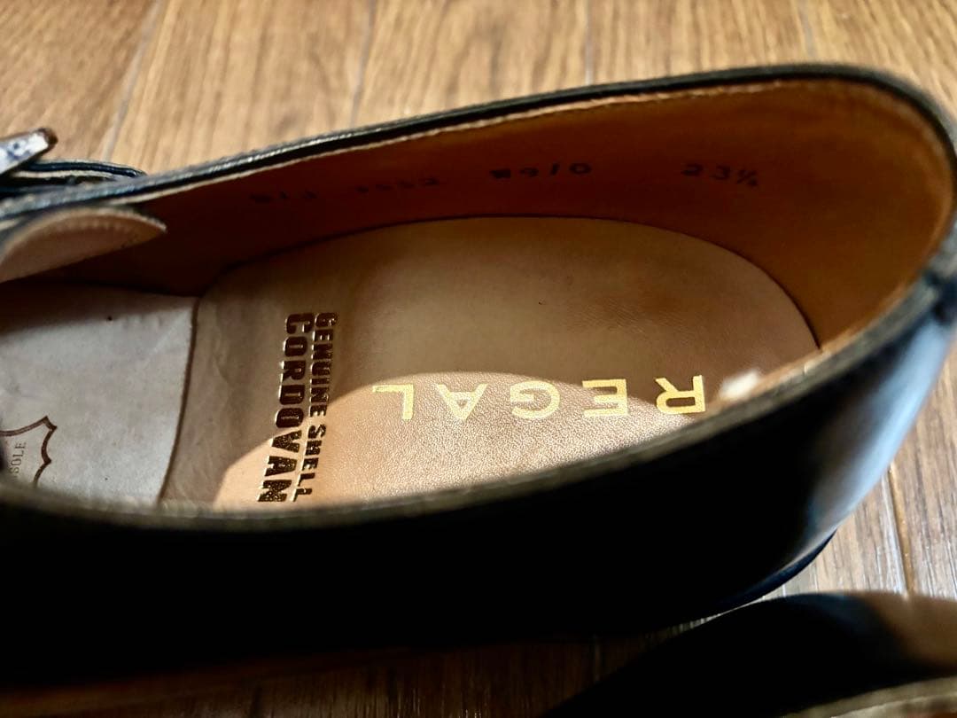 【美品】REGAL リーガル W910 コードバン モンクストラップ 23.5㎝