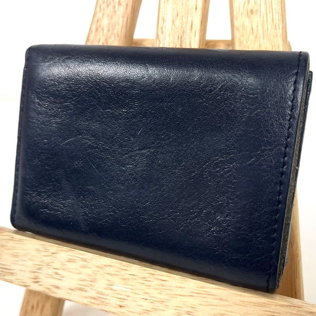 イルビゾンテ　三つ折り財布　トリフォルド　ミニ財布　ロゴ型押し　ゴールド金具