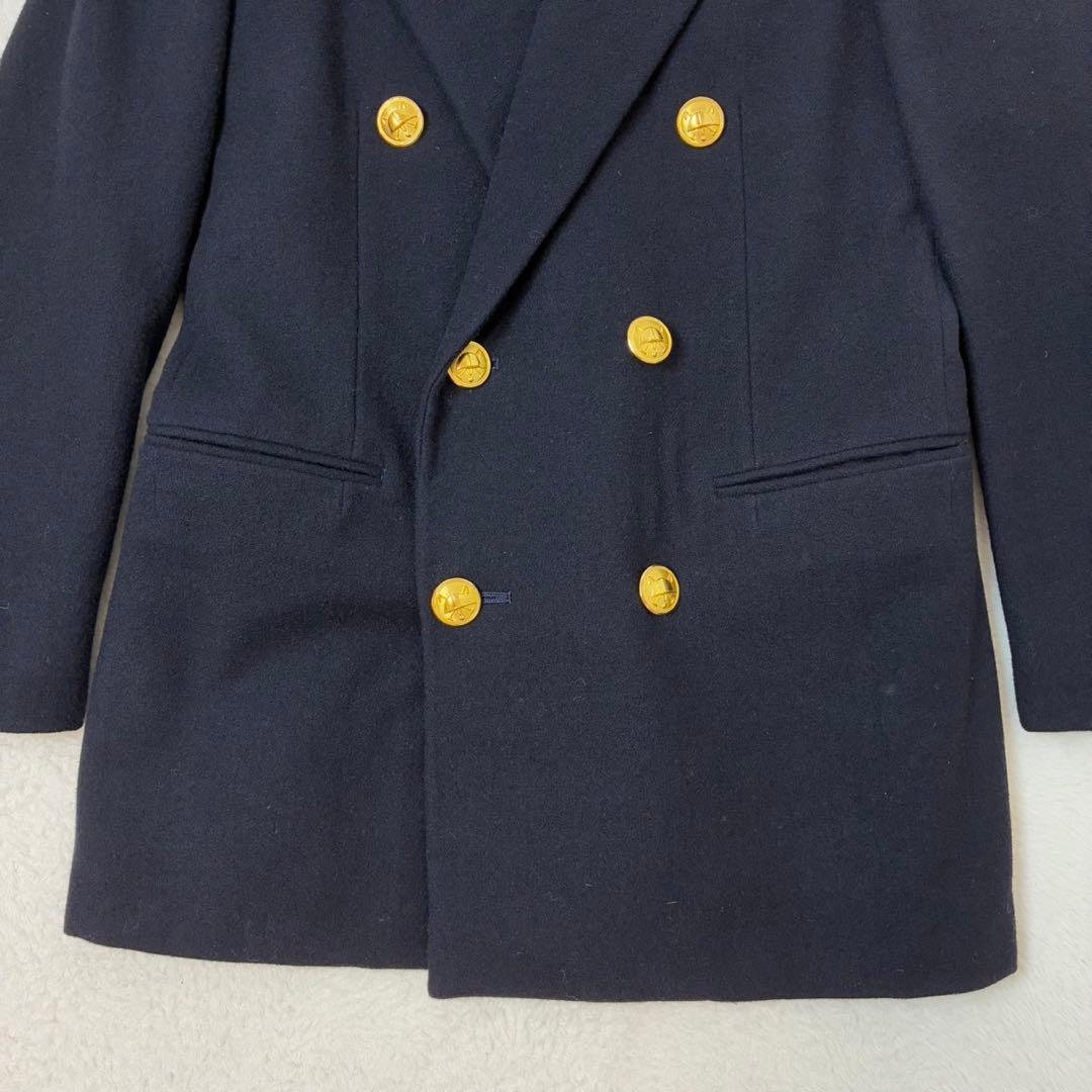 ラルフローレン　紺ブレ　金ボタン　ダブル　7号　Sサイズ相当　ネイビー　ブレザー
