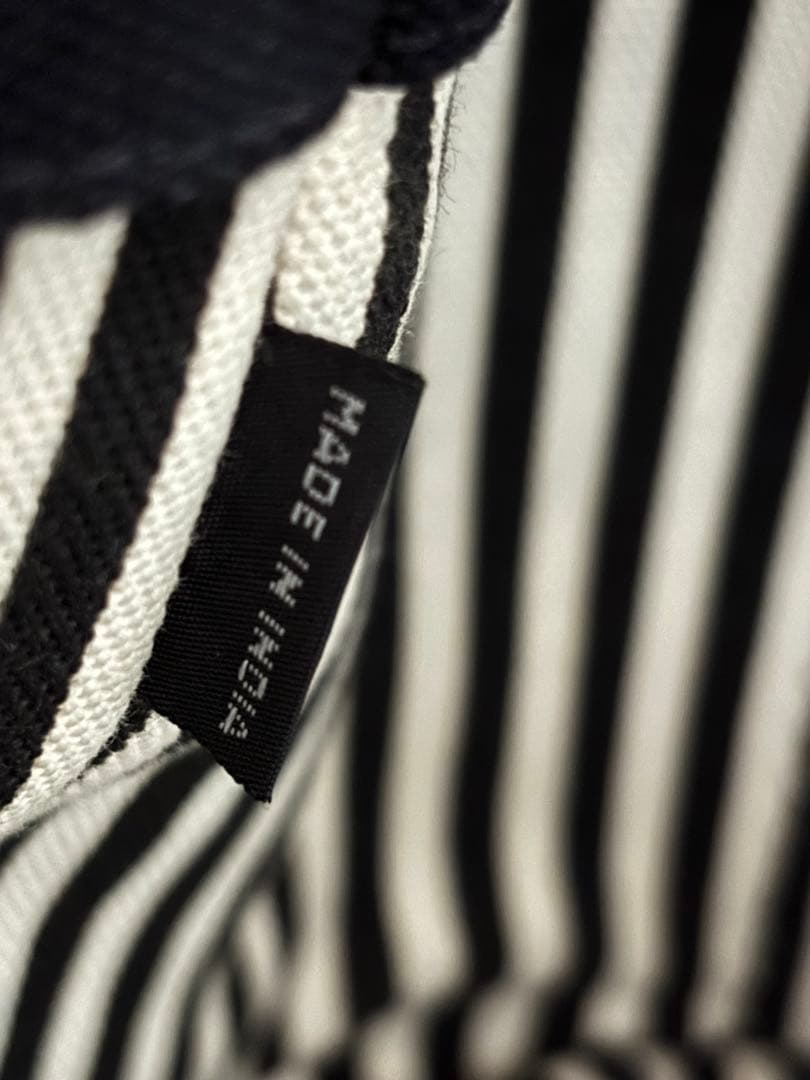 美品 PRADA プラダ カナパ キャンバス ストライプ柄 M ショルダー付き