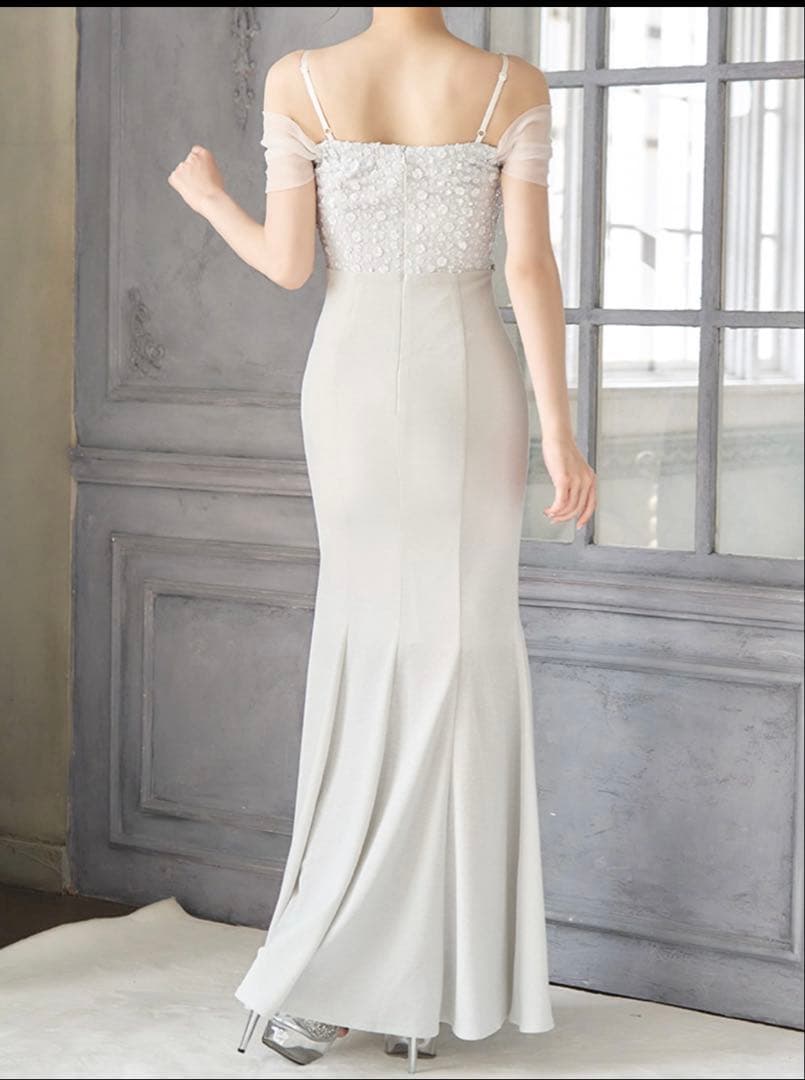 オフショルスパンコールグリッターロングドレス/キャバドレス