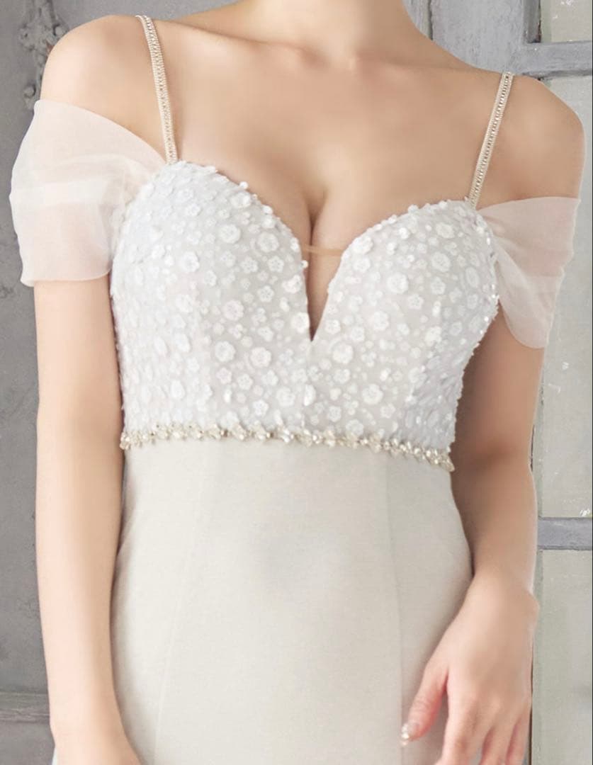 オフショルスパンコールグリッターロングドレス/キャバドレス