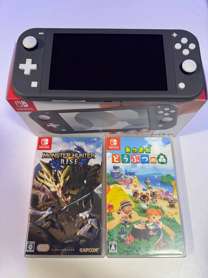 ニンテンドースイッチライト　どうぶつの森　モンスターハンターライズ