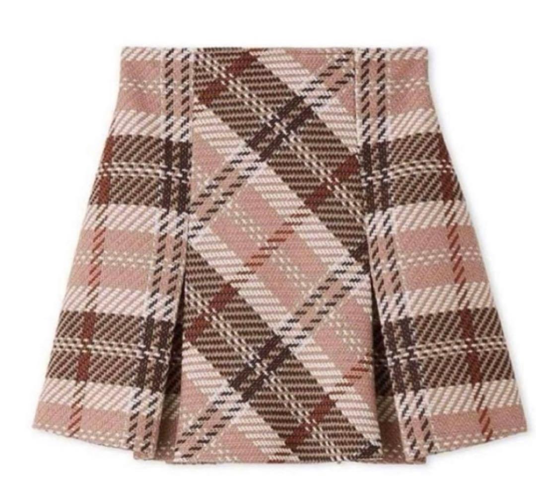 スナイデル ロービングチェックミニスカート PNK snidel