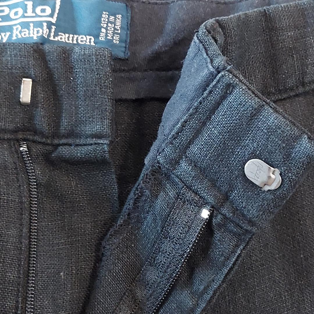 ポロバイ ラルフローレン W38 スラックス ポロチノ ボトム 黒 16733