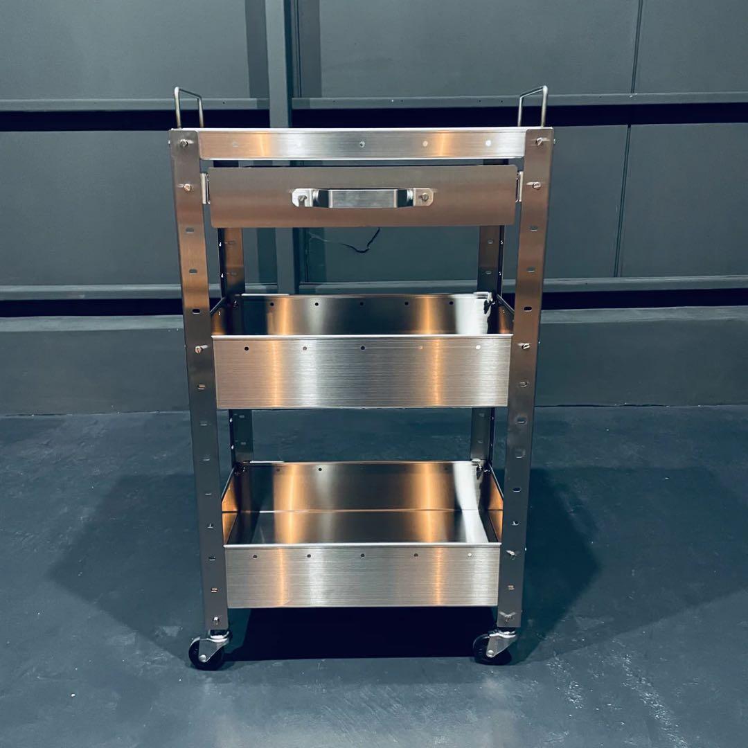 ステンレススチール 3段キッチンワゴン【MILLS type s】