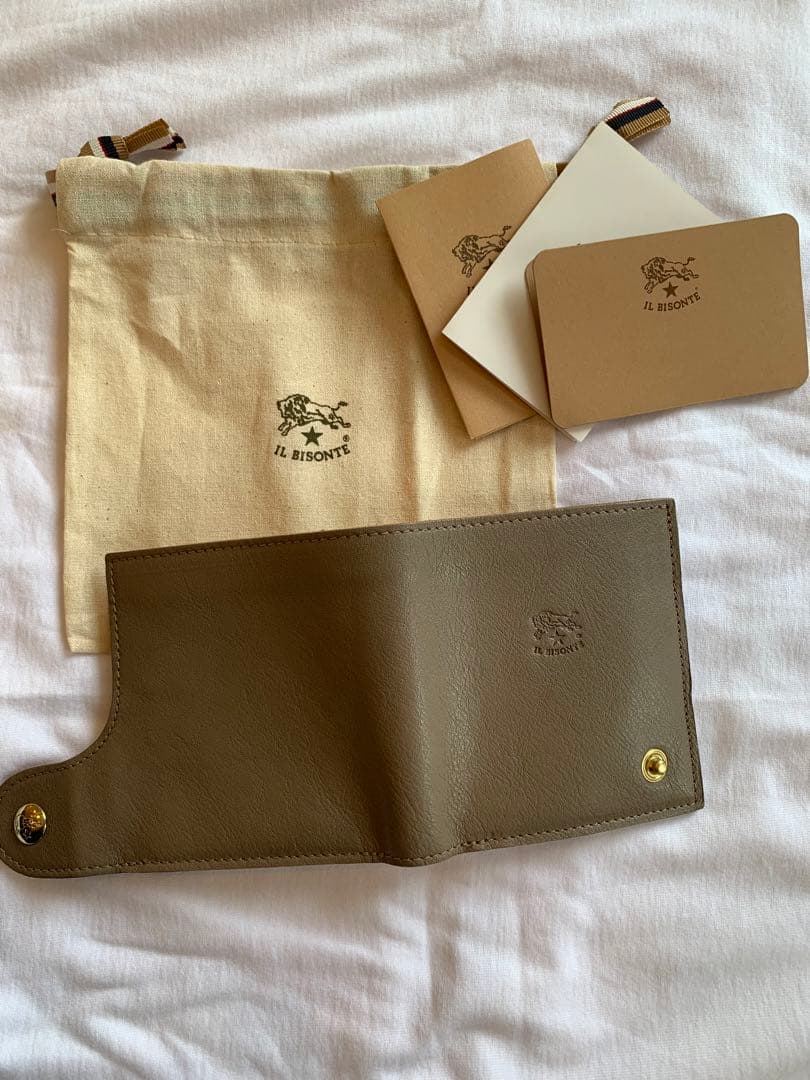 イルビゾンテ レザー ウォレット 折り財布 グレー　新品