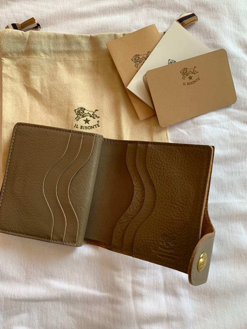 イルビゾンテ レザー ウォレット 折り財布 グレー　新品